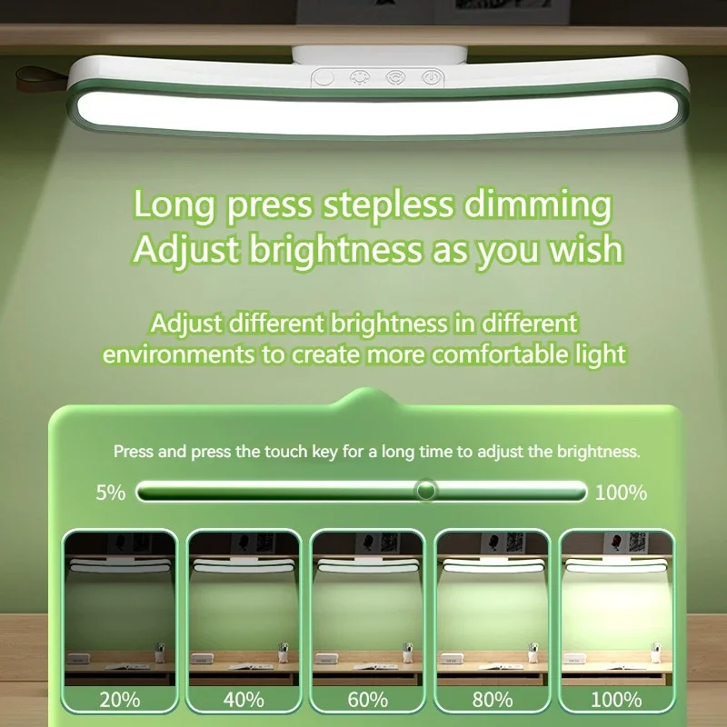 USB Recarregável LED Arc Desk Lâmpadas, Pendurado Magnético, Escurecimento Stepless, Vanity Lamp, Armário de quarto, Closet Night Reading Lights