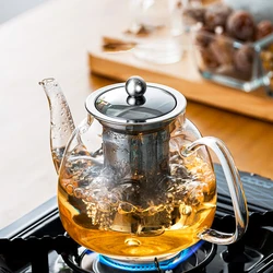 GIANXI 1000ML Transparent Glass Teapot Household Puer Tea Pot Tools Set Coffee And Tea Tableware Filterable Handle Kettle