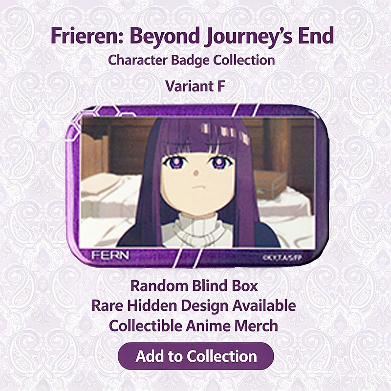 Frieren: Beyond Journey's End Fern Badge Full Set, 7Pcs Rectangle Tinplate Brooch, Includes Hidden Variant Anime Collection Gift