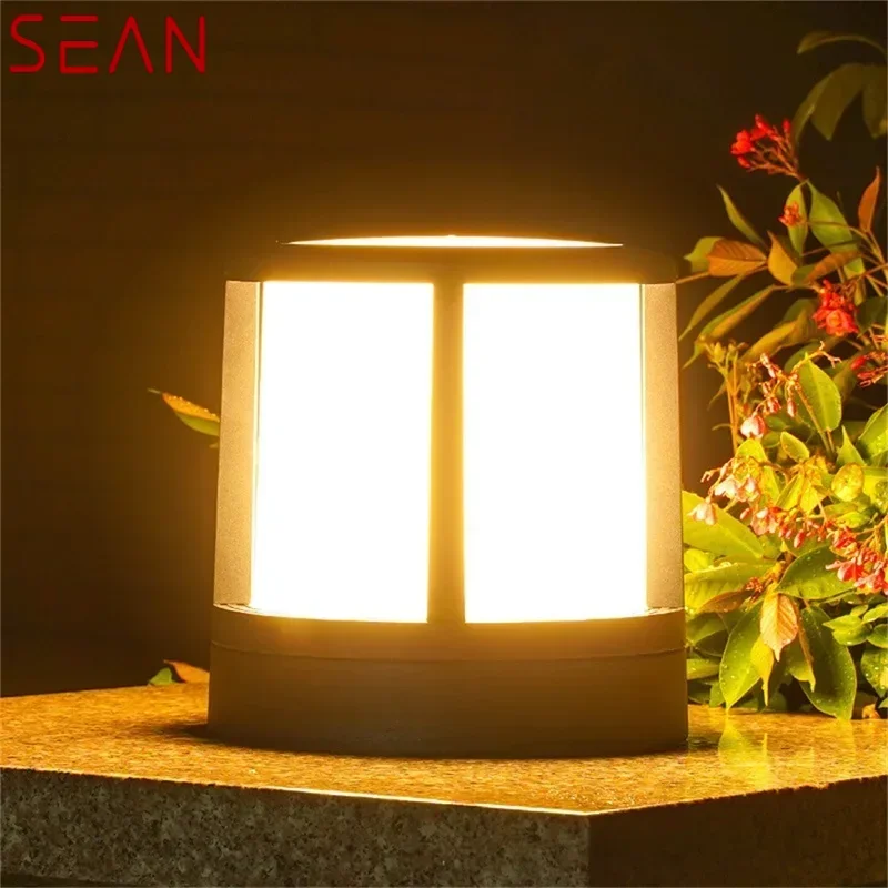 SEAN กลางแจ้งร่วมสมัยโพสต์ไฟ LED กันน้ํา IP65 เสาโคมไฟติดผนังสําหรับ Home Garden