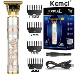 Kemei 762 남성용 금속 헤어 트리머 전문 수염 헤어 클리퍼 전기 헤어 커팅 머신 충전식