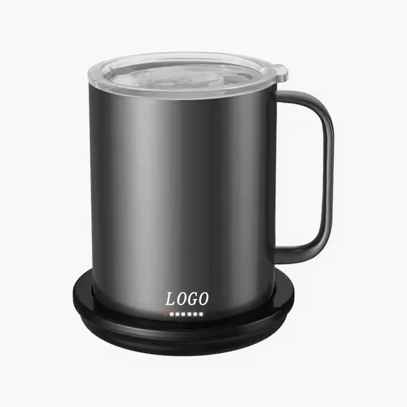 Black New and Improved Design USB Powered App-Controlled Temperature Control Smart Mug with Charging Coaster 14oz