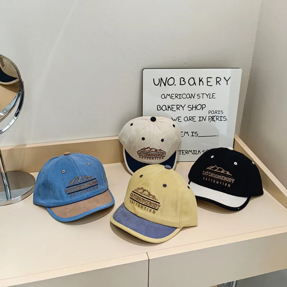 

Корейская бейсбольная кепка с короткими полями для пар, Кепка с козырьком, летняя солнцезащитная Кепка, кепка для отдыха на природе, кепка для тракера, уличная одежда, кепки в стиле хип-хоп