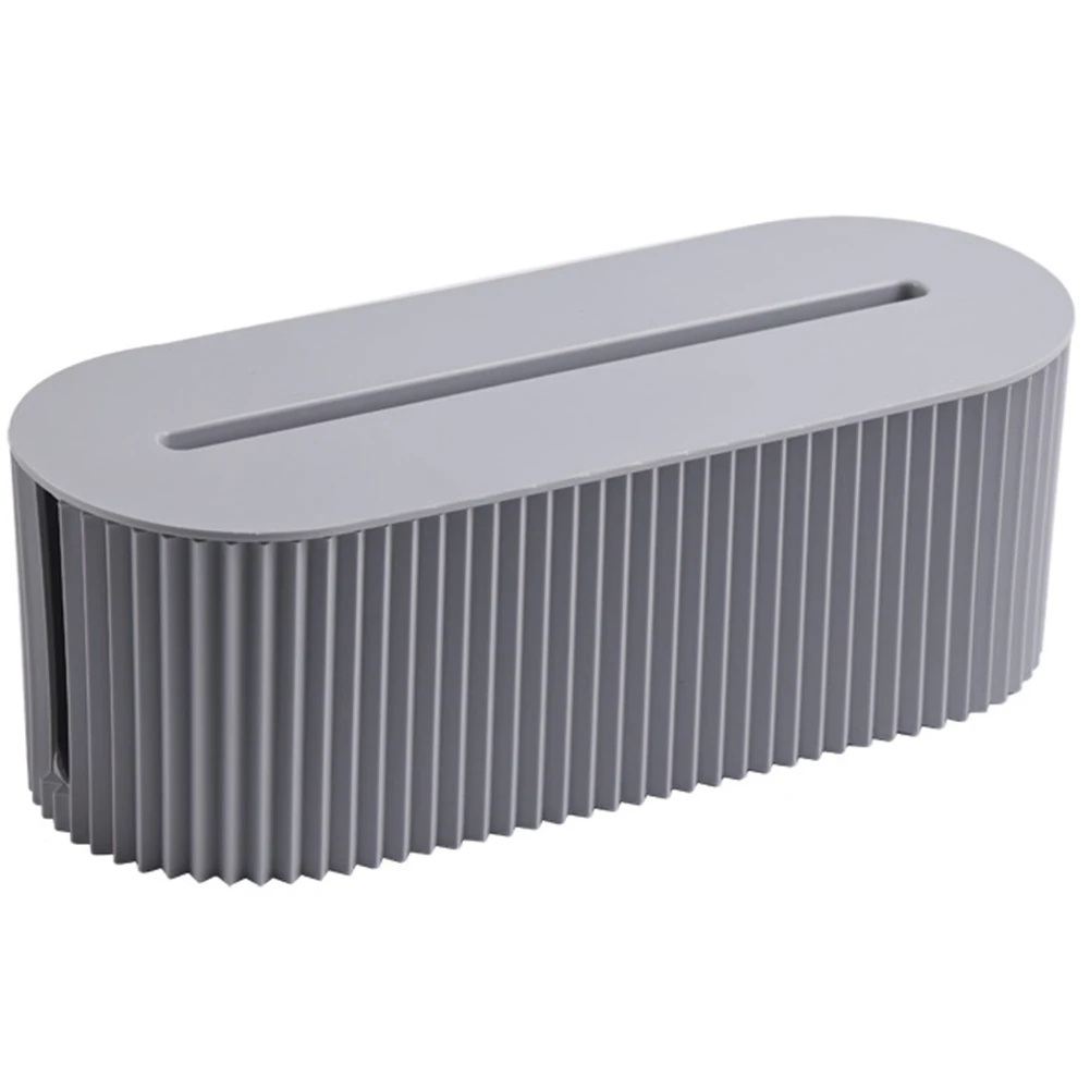 صندوق مرتب للكابل، منظم سلك سطح المكتب، صندوق منظم الكابلات ذو سعة كبيرة مع غطاء منظم شريط الطاقة لإخفاء الكابلات الفوضوية