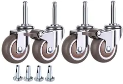 2 Inch Rubber Caster Wheel Set of 4 with 5/16