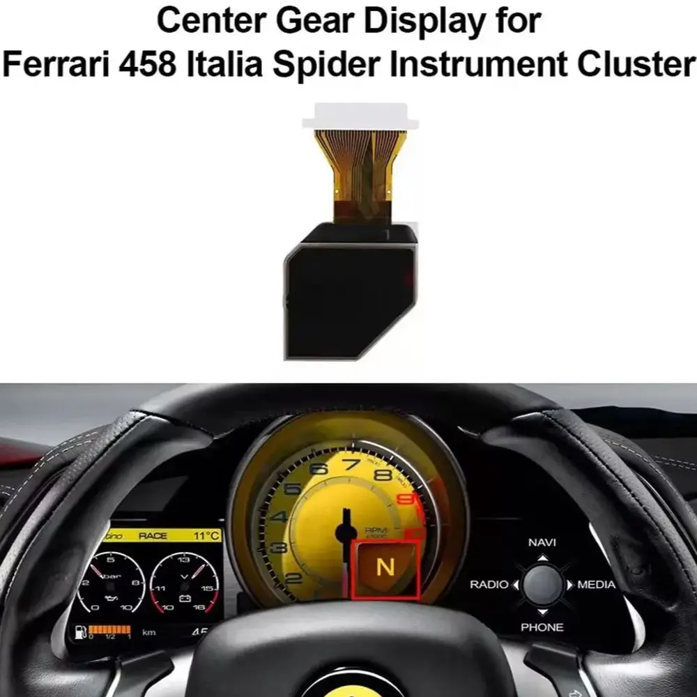 

Dashboard Center Gear LCD Display for Ferrari 458 Italia Spider Instrument Cluster