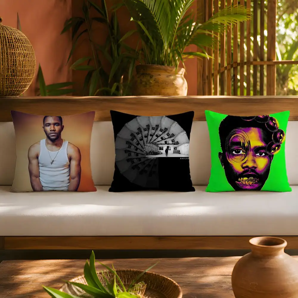 Frank Ocean Cushion Cover 1pc Square Plush Pillow Cover Soft Fuzzy Removable Washable Sofa Bed Bedroom Decor
