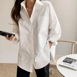 White long-sleeved shirt women loose everything with the new autumn Korean version of the design sense of minority top