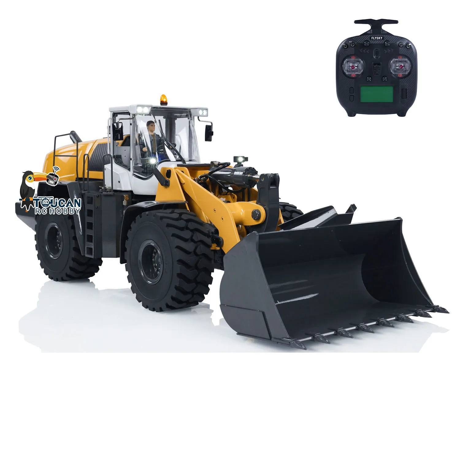 XDRC 1/14 580 Hydraulic RC Loader Remote Control Construction Vehicle Sound Light Painted Finished Earth Mover Toys for Boys