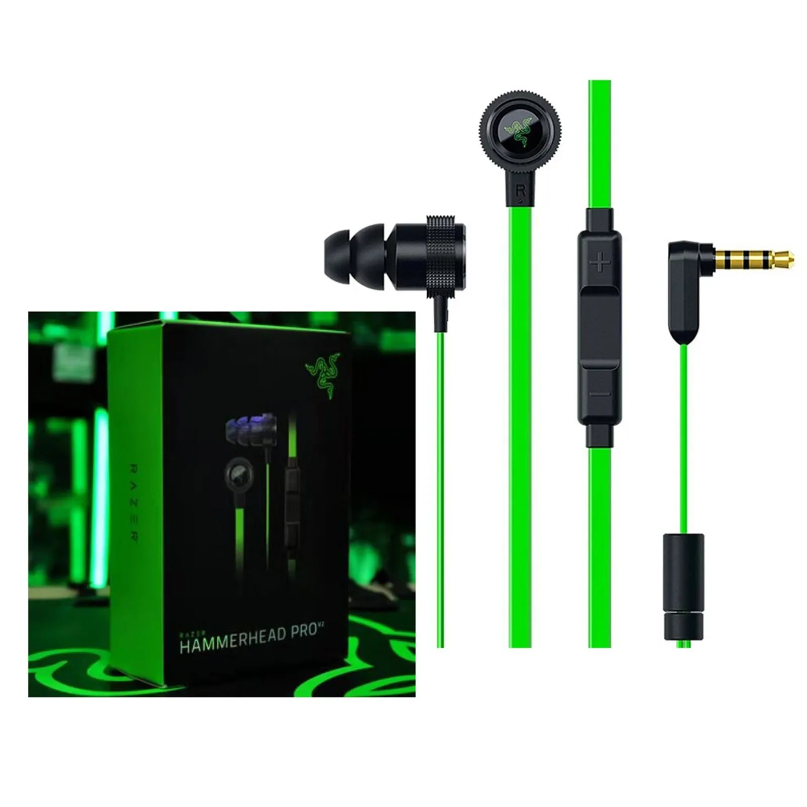 Wired Earphones For R-azer Hammerhead Pro V2 In-Ear Earphone With Mic Headset Gaming Headset High Quanlity Wired Headphones