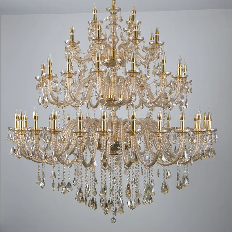 European Style Villa Hall Living Room Chandelier Duplex Building Crystal Lamp Hotel Lobby Staircase Middle Floor Light