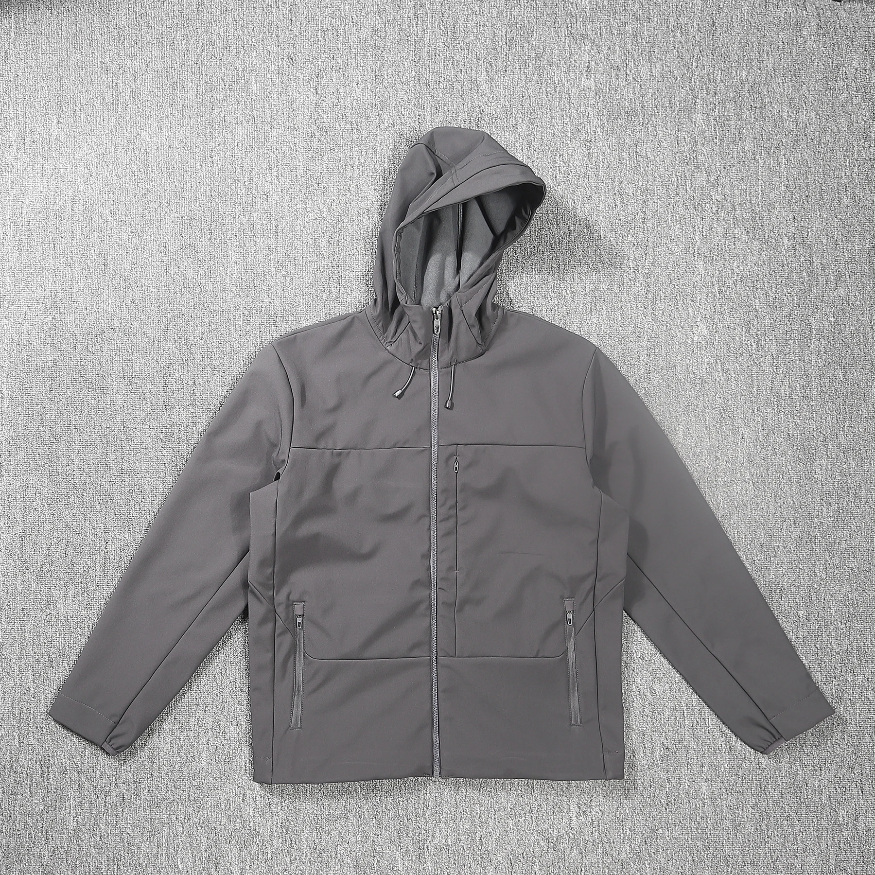 

Мужская спортивная куртка для активного отдыха с капюшоном, ветрозащитная, водонепроницаемая, на молнии, простая, осенне-зимняя, из нейлона и спандекса, стандартный крой