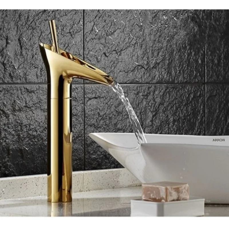 Antique Bathroom Faucet Brass Black Bathroom Basin Faucet Cold Hot Gray Waterfall Faucet Mixer Sink Tap Deck Mounted Black Tap