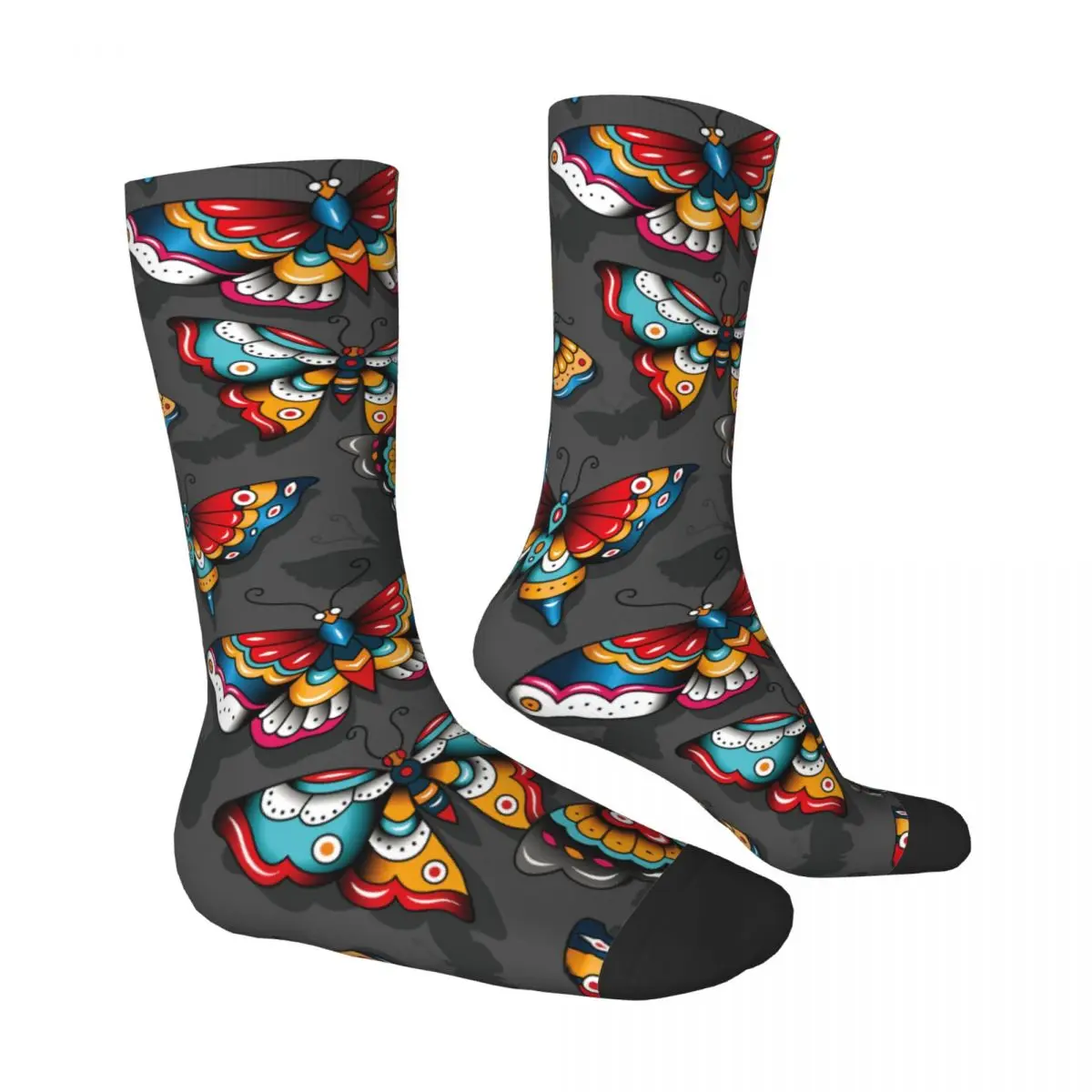 Butterfly Tattoo Socks Male Mens Women Winter Stockings Printed