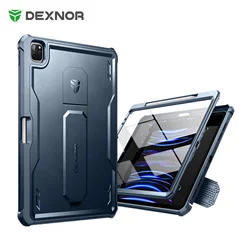 Dexnor for iPad Pro 12.9 Case with Pen Holder Heavy Duty Shockproof Full Body Protective Cover Holder Built in Screen Protector