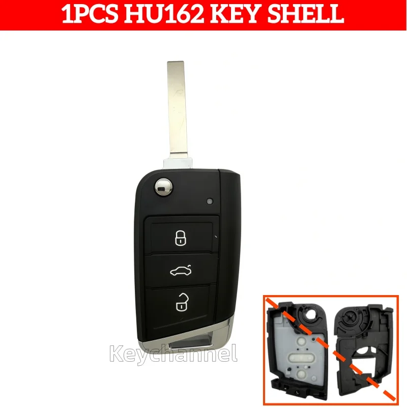 

1pcs 3 Button HU162 Car Key Shell MQB Remote Case for Golf MK7 Golf 6 Tiguan Jetta Atlas Polo Virtus Skoda Seat Flip Remote Case