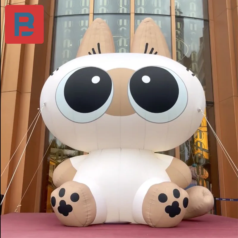 Gato inflable de dibujos animados MODELO DE AIRE, gato de la suerte de ojos grandes, gato siamés, mascota, Festival de Música de escenario, Bar, publicidad de luz nocturna