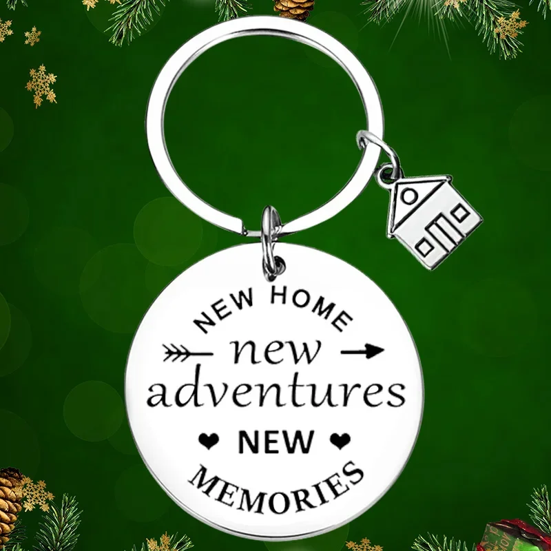 

New Home Keychain Pendant 2023 New Adventures Key Chain Housewarming Gifts New Homeowner House