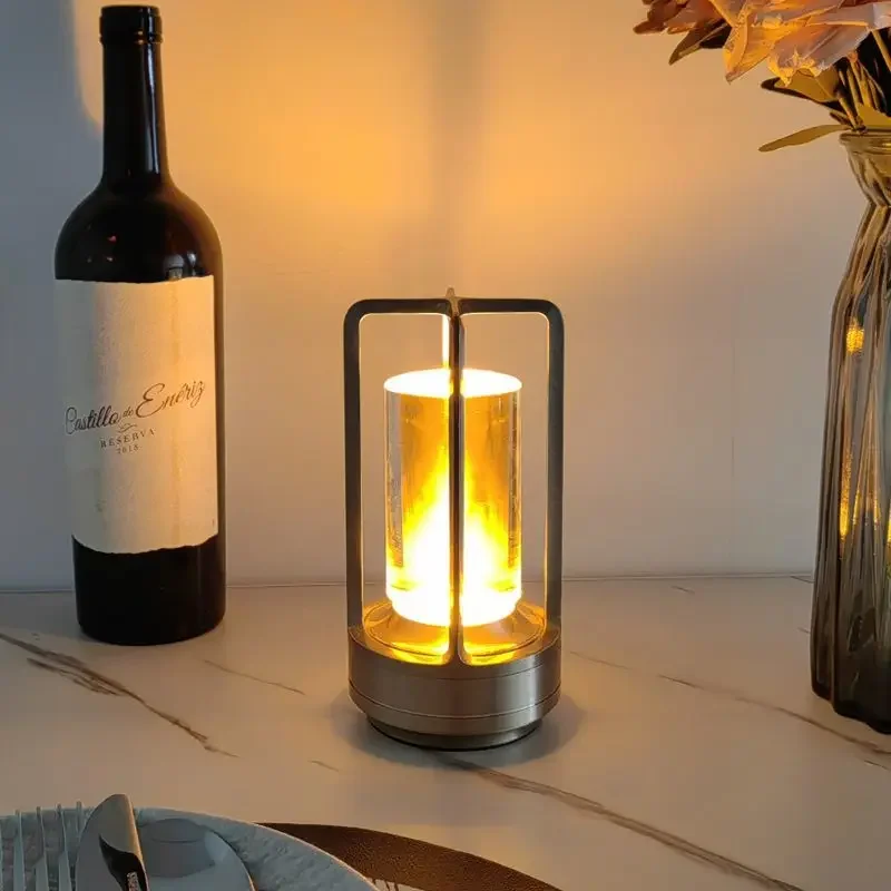 

Светодиодная перезаряжаемая настольная лампа с сенсорным управлением - зарядка через USB, для использования в помещении и на улице, для спальни, прикроватный ночник