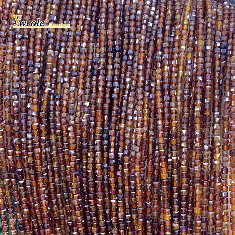 

2x2 мм граненый куб оранжевый гранат натуральный камень свободные бусины-разделители для изготовления ювелирных изделий Diy браслеты подвески аксессуары 15 дюймов