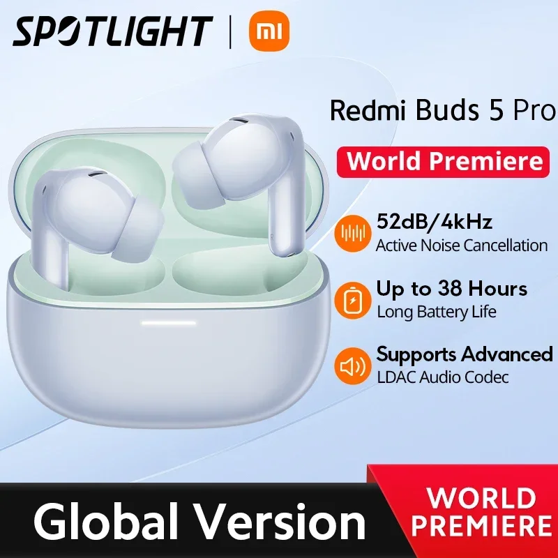 [World Premiere] Global Version Redmi Buds 5 Pro 52dB Noise Cancellation Up to 4kHz ultra-wide frequency TWS Bluetooth 5.3