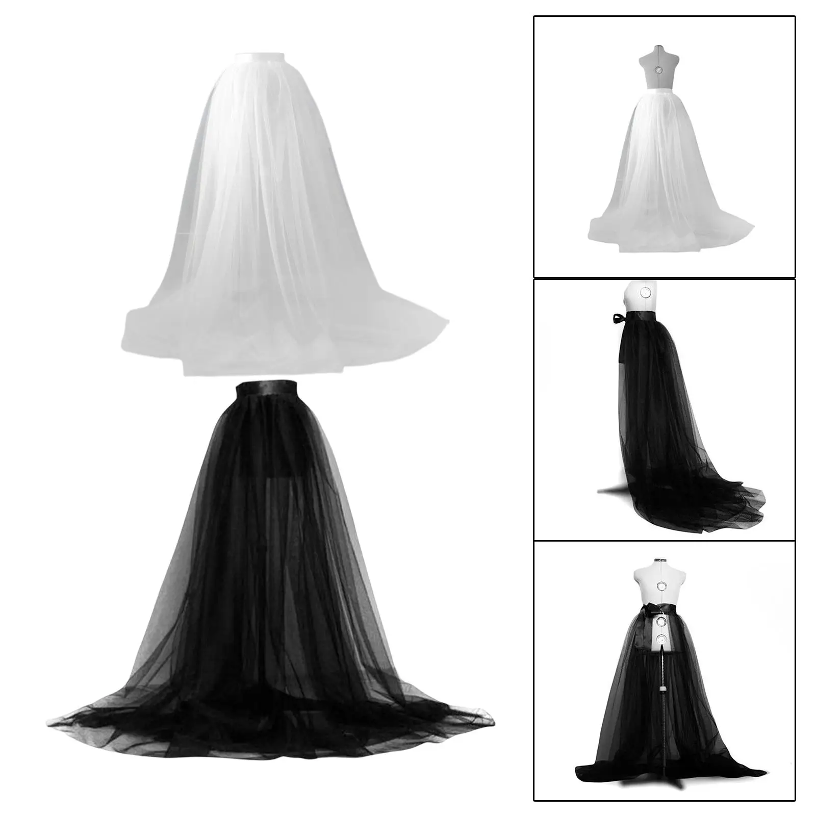 Women Tulle Tutu Long Skirt Floor Length a Line High Waisted Belt Wedding Party Prom Mesh Maxi Skirt for Women Elegant Ball Gown