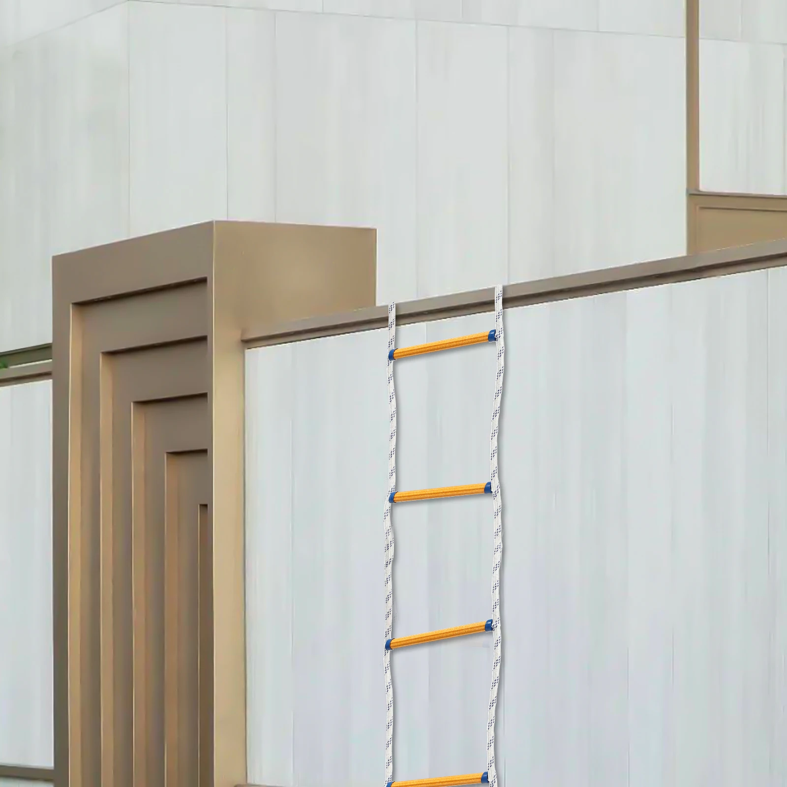 6 m lange Feuerleiter, leichte Sicherheits-Rettungsleiter, langlebige PP-Kletterleiter für den Balkon und Gebäude-Evakuierung zu Hause