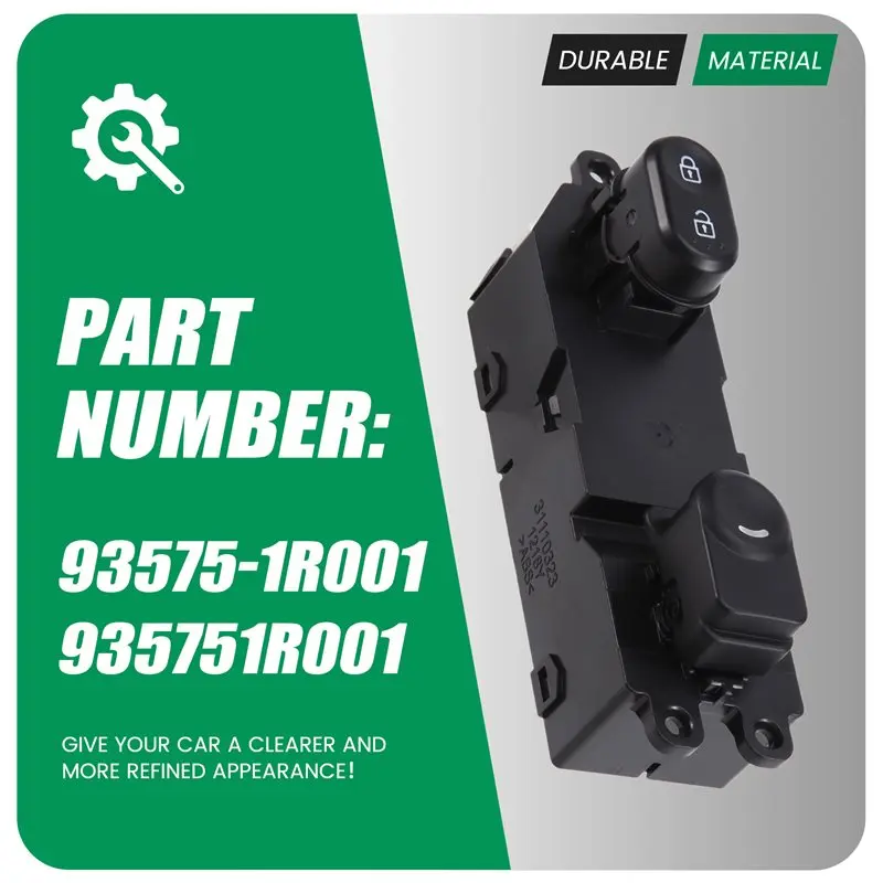 Interruptor de Controle da Janela da Porta Dianteira Direita 93575-1R001 935751R001 Para Solaris Accent 10-15 Botão de Janela Elétrica-T48C