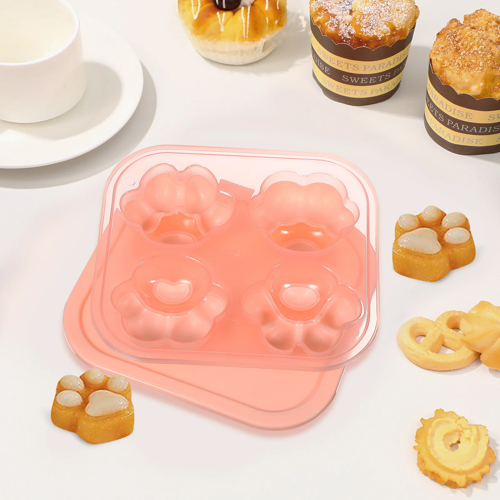 

4Pcs Cat Claw Ice Molds Silicone Flexible Cube Tray Boxes Lid Ice Lolly Popsicle Candy Chocolate Jelly Silicone Molds