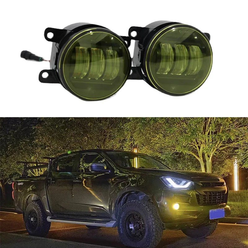 Pop Car Golden Eye Fog Light For Dmax 2021 Up Front Bumper Daytime Running Lights DRL Car Built-in Grille Lamp