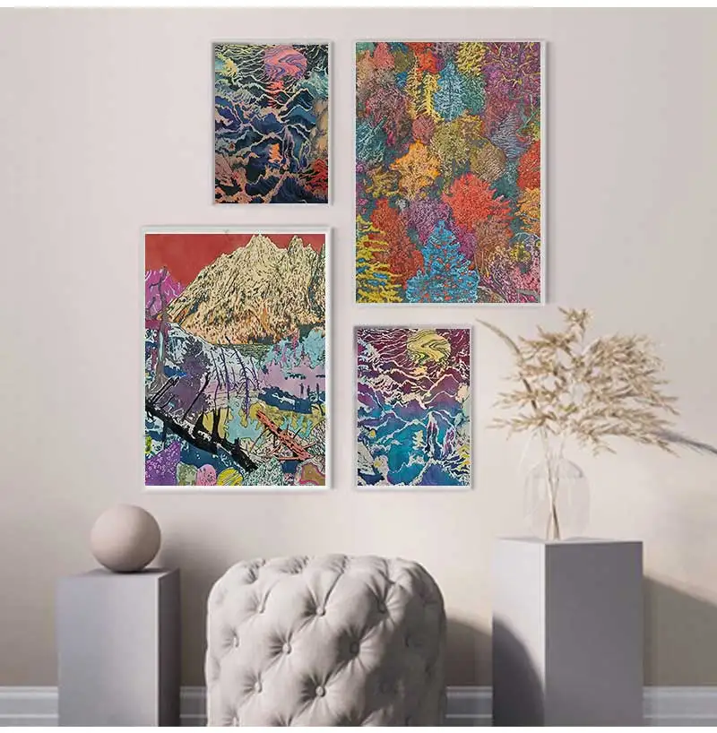 Modern Abstract Artist Aaron Morse Works Poster Collage Fantasy Strange Prints Canvas Painting Wall Art Pictures Home Room Decor