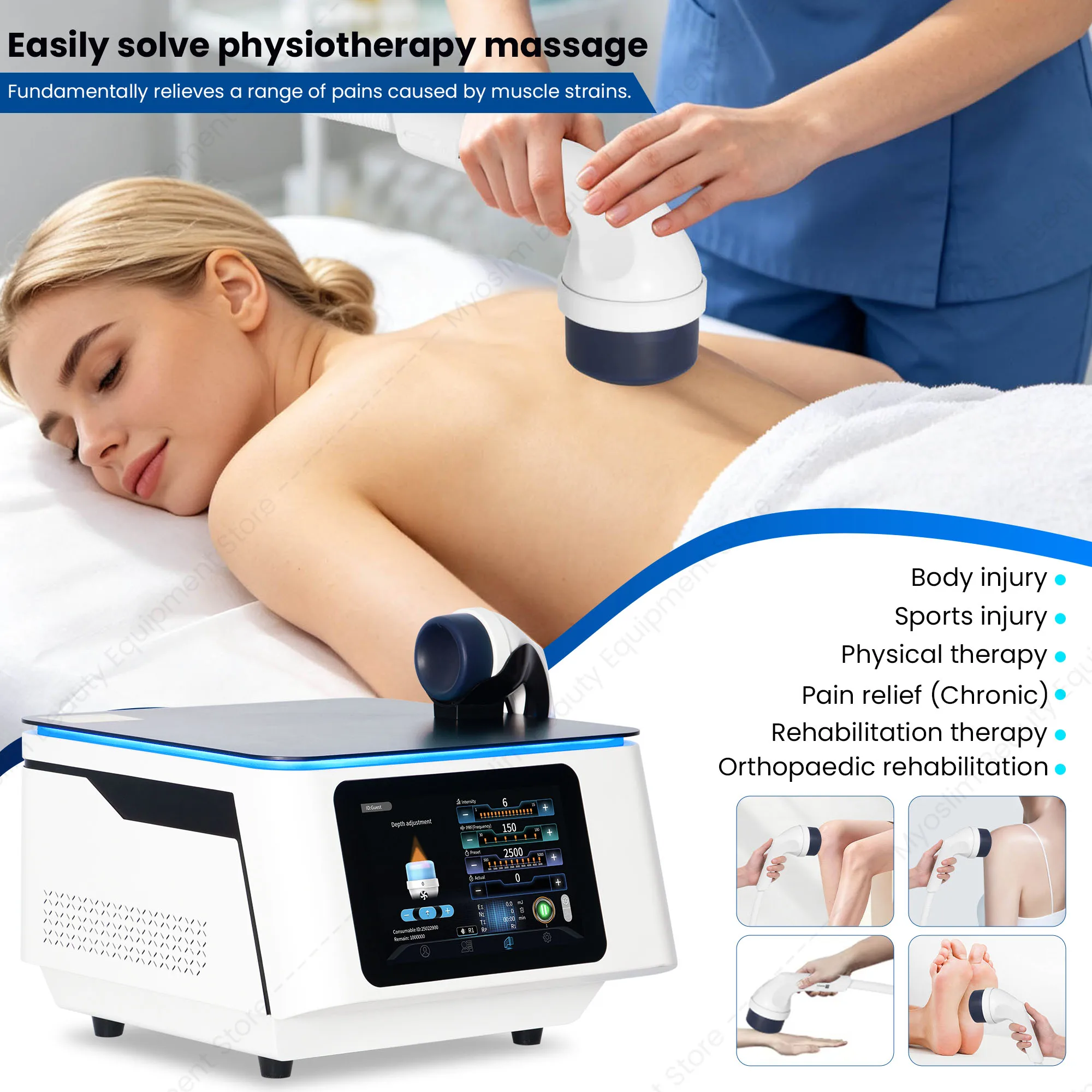 New Focused Therapy 1-15 Levels Intensity for Neck Shoulder Back Knee Hip Pain Relief Physio Therapy Equipment