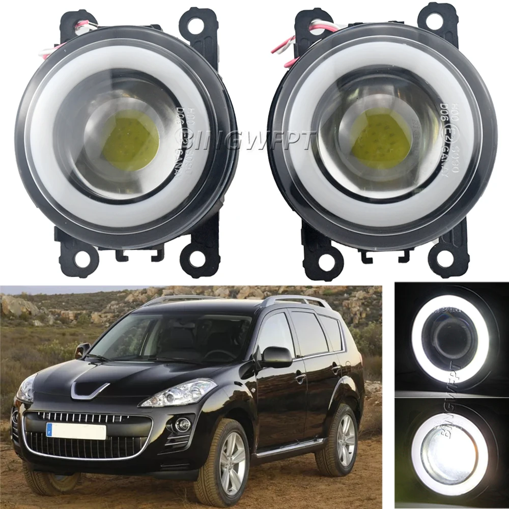 

Car Fog Light 12V LED Lens Angel Eye Fog Driving Lamp For Peugeot 4007 GP_ 2007 2008 2009 2010 2011 2012