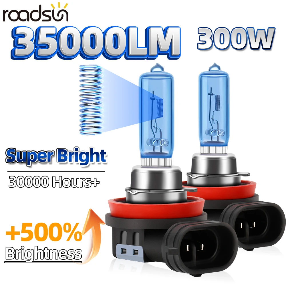 12V 300W Halogen Headlight Bulbs 35000LM High Low Beam Automotive Standard Halogen Lights 12V H1 H4 H11 H13 9005 9006 Fog Lamps