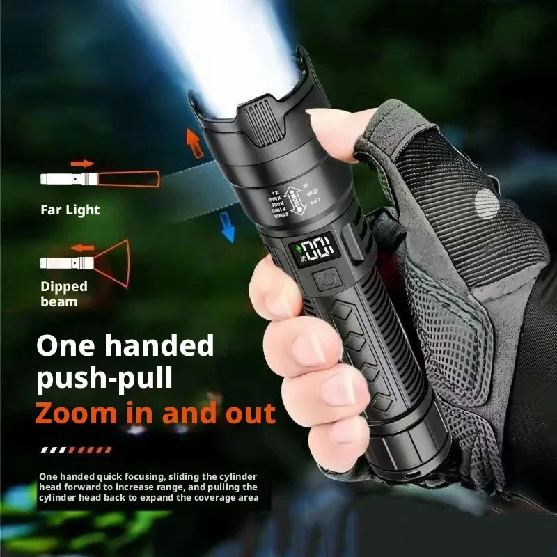 Portable Rechargeable High Power Flashlight - Waterproof Handheld Torch with Long Lasting Battery for Outdoor Camping And Home D