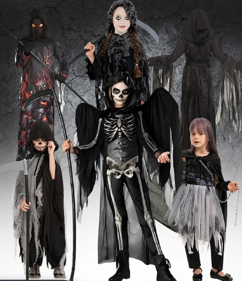 

Halloween Terrifying Costume Children Death Cosplay Costume Festival Party Performance Costume Carnival Party Robe