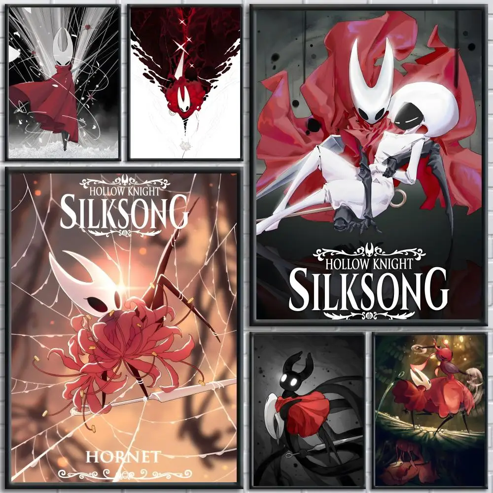 Video Game H-Hollow Knight Silksong Poster Trendy And Easy-to-Apply Wall Art Stickers For Home Decor And Dorm Room Walls