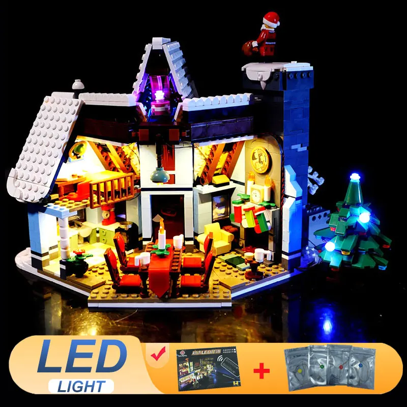 

Комплект светодиодных фонарей для LEGO 10293, идеи декоративных ламп «Визит Санты», подарок «сделай сам» (не включает строительные блоки, наборы кирпичей, наборы моделей)