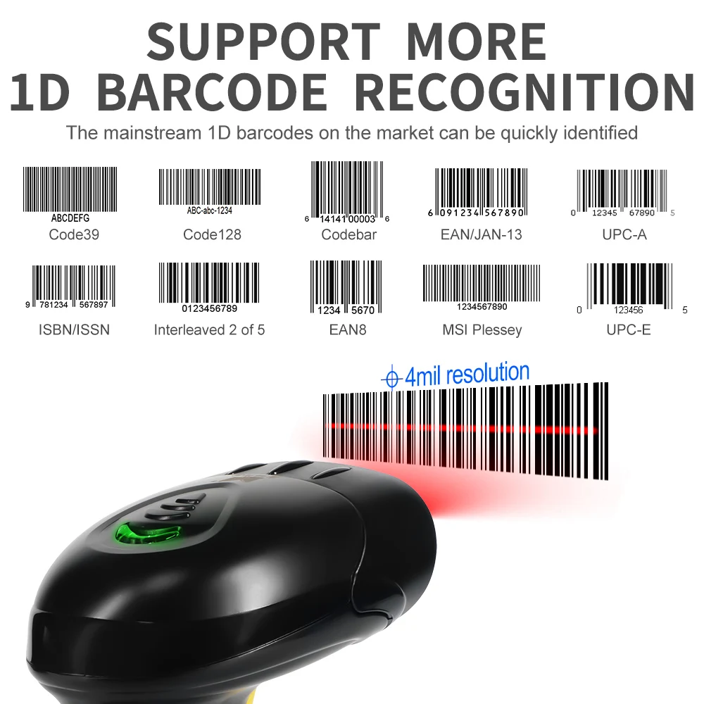 Chinese Factory Handheld Corded Barcode Scanner 1D Laser  Barcode Scanner Book Manual Barcode Reader X-580