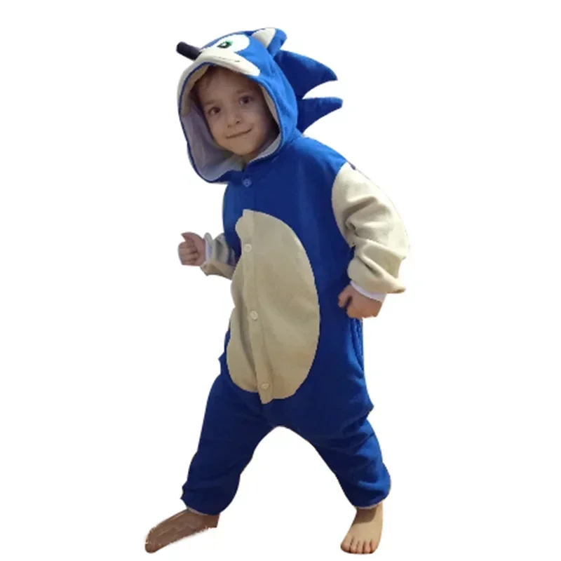 

Sonic The Hedgehog Kids Kigurumi Pajamas Cartoon Suit Children Onsie Halloween Cosplay Costume One-Piece Overall Whole Bodysuit