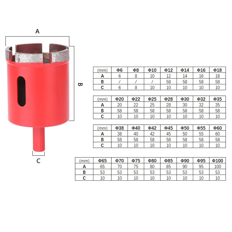 Marble Ceramic Hole Opener Set 6-120mm Diamond Core Bits Hole Saw Drill Bit For Granite Brick Tile Concrete Stone Drilling Tools