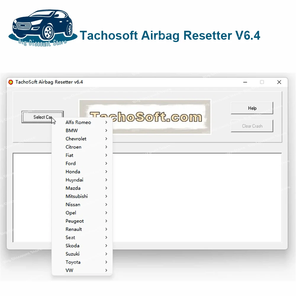 Tachosoft Air-bag Resetter V6.4 Deleting Crashdata Software From ECU Dumps with 450  ECU Models Eprom Mcu Cars Newest 2024