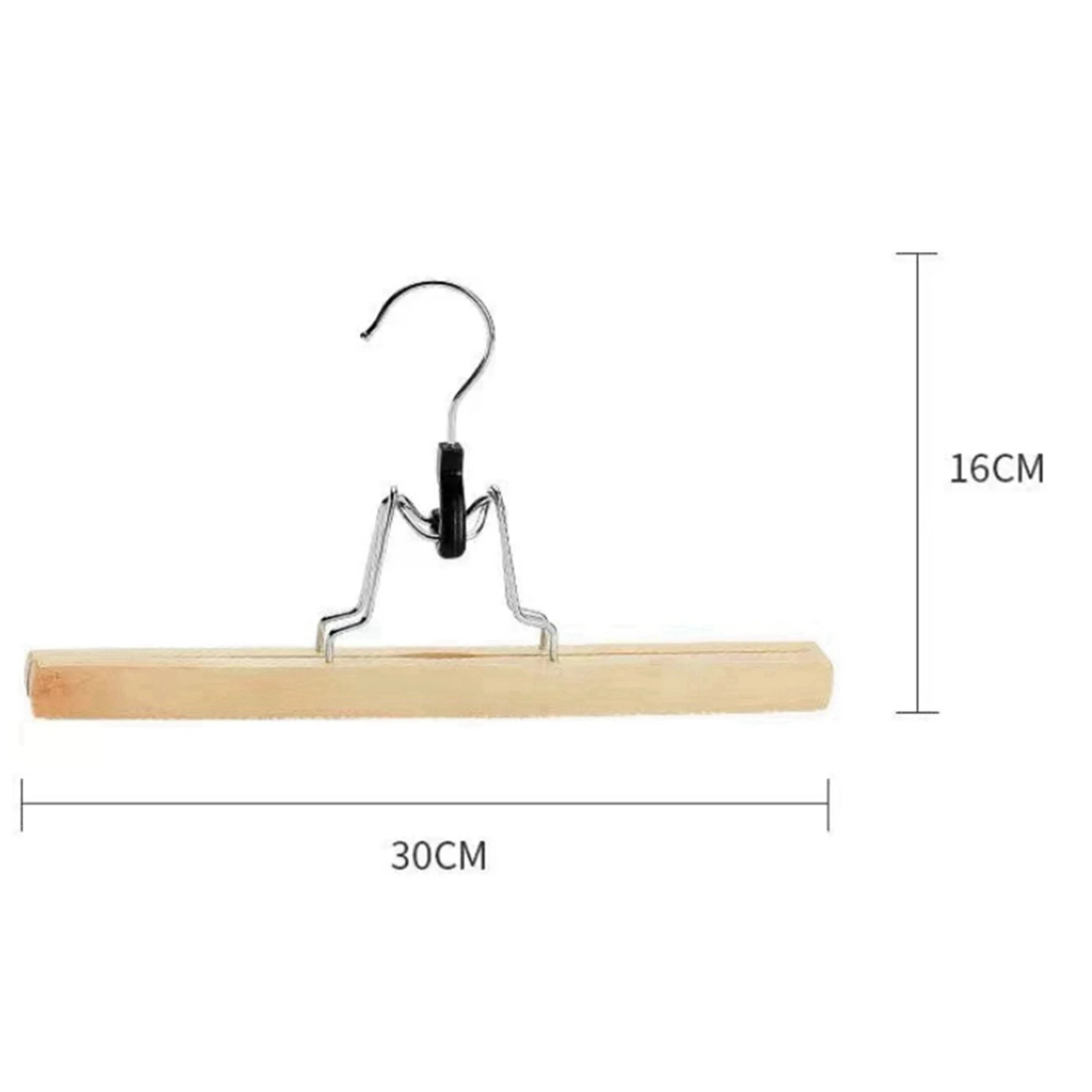 FLYY-16er-Pack Hosenhalter für Zuhause, Holzstrecker, Klemmhalterung, Rutschfest, mit Drehhaken, Schlafzimmer-Kleiderorganizer – Detail 5