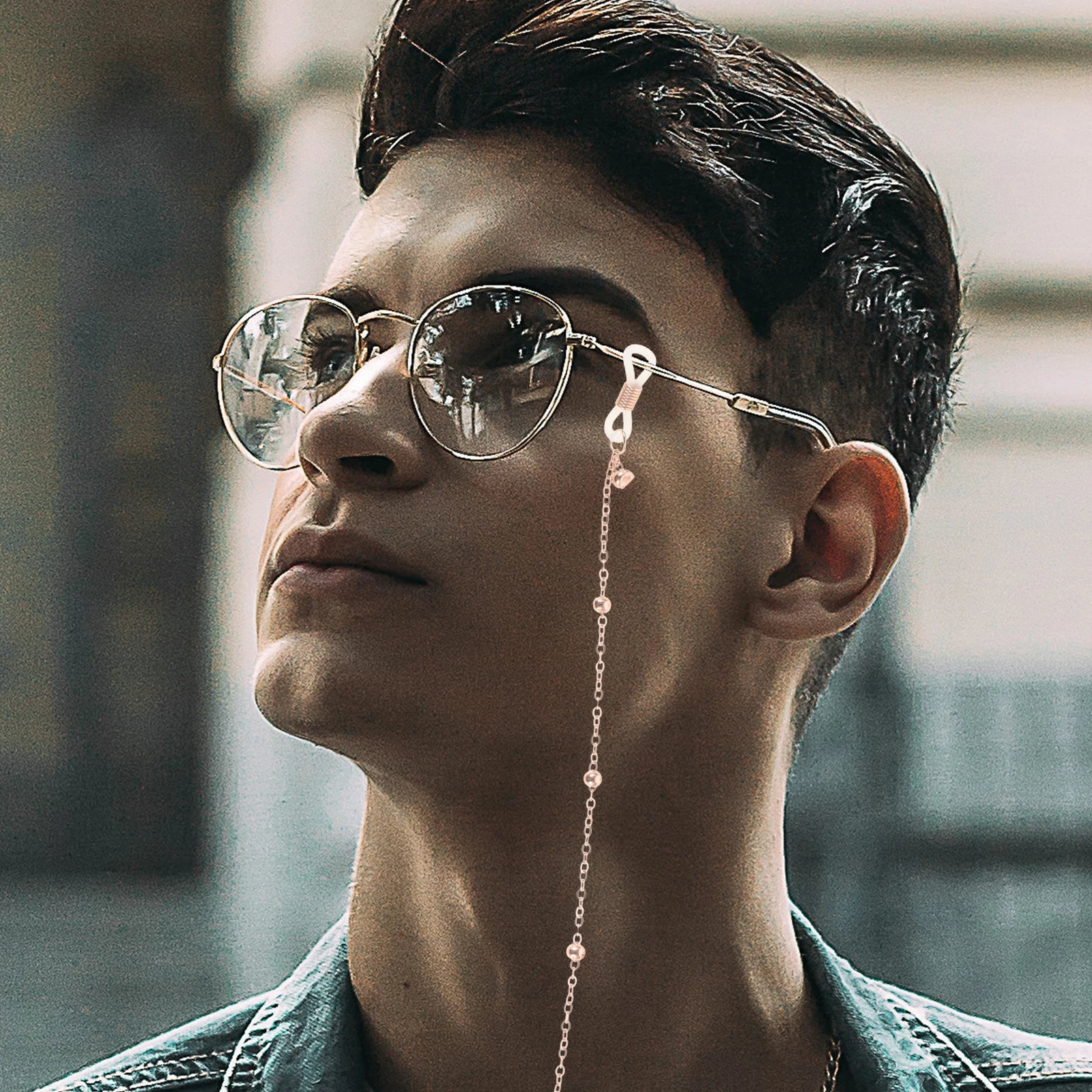 

Eyeglasses Chain Women Literary Style Rose Gold Anti-Slip Spectacles Strap Sunglasses Holder Neck Retainer For Sports Running