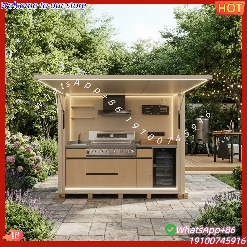 2026CE Outdoor Kitchen Modules with Grill and Fridge Cutout Modular System for Custom Setup Modular Kitchen