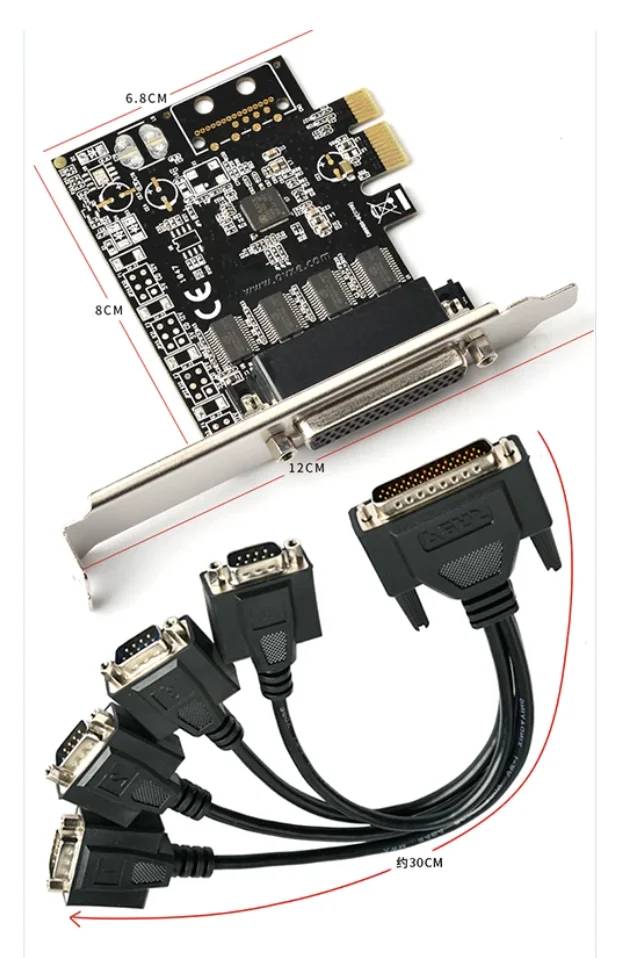 E1-PCE99100-4S PCI-E to serial RS232 industrial control 4-port expansion card COM computer 1 drag 4