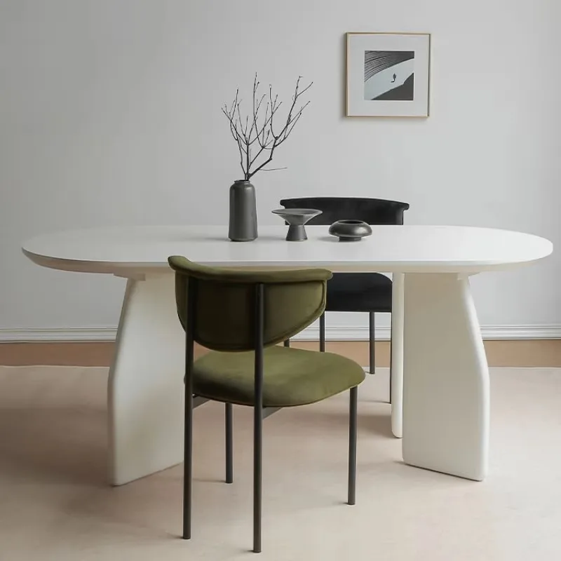 

French Cream Style Dining Chairs Nordic Modern Minimalist Household White Dining Table Backrest Chair Living Room Furniture