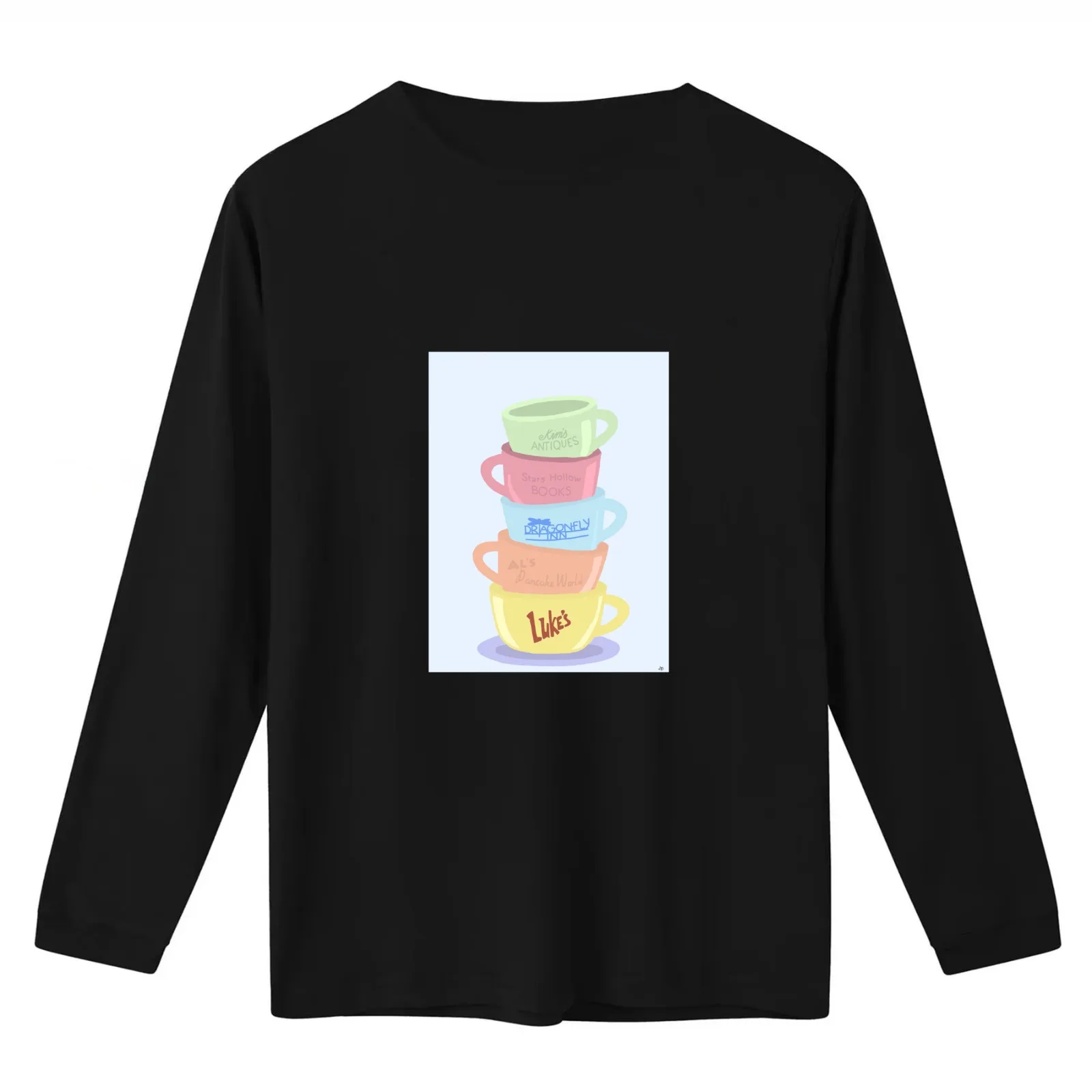 Luke’s diner coffee mugs T-Shirt Summer Casual Cotton Tee Oversized Streetwear Tops Vintage Graphic Print Unisex Men Women