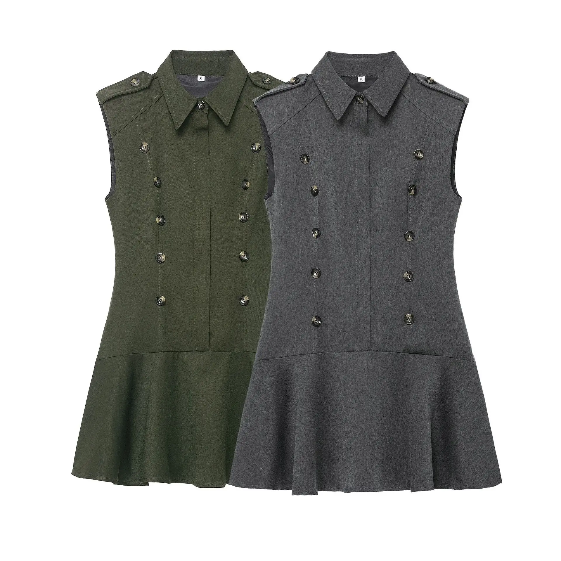 

Женское модное повседневное короткое платье с подплечниками и многослойным декором ИЮЛ