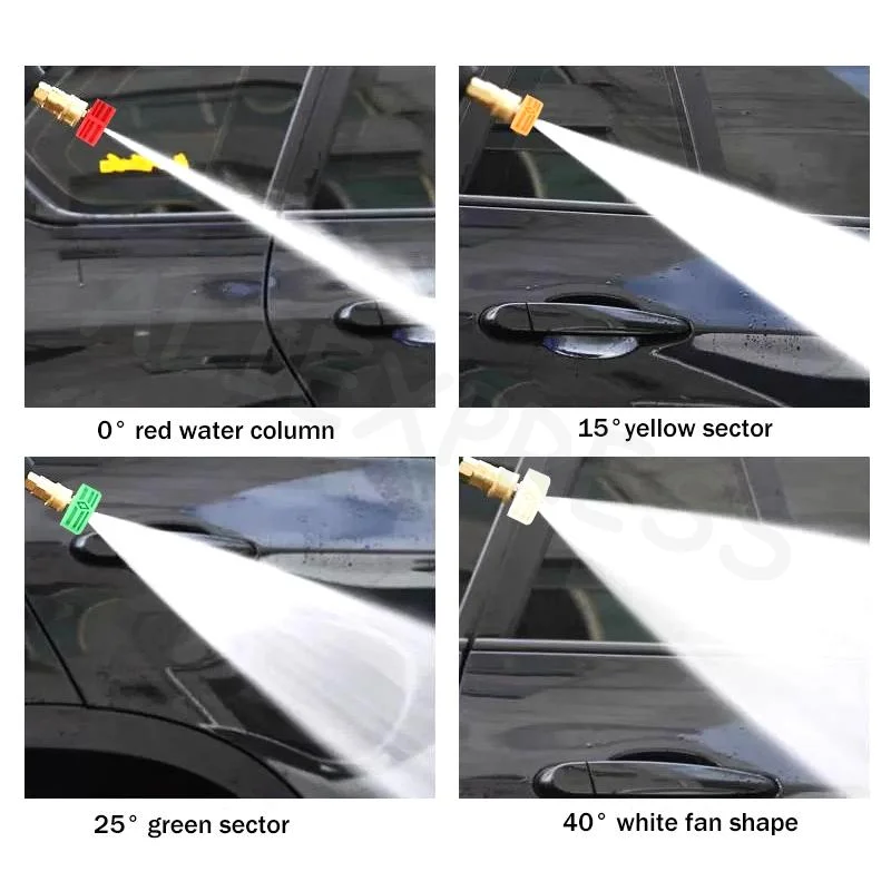 Car Washing 1 4in High Pressure Washer Adapter Quick Connector with Multiple Spray Nozzle Tips